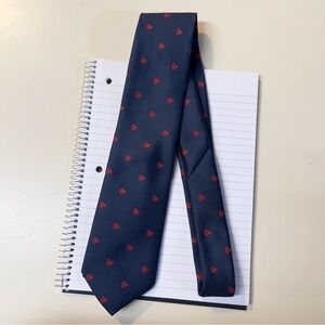Vintage MALLORY & CHURCH London LTD Navy Blue Red Mens Tie Accessories NWT
